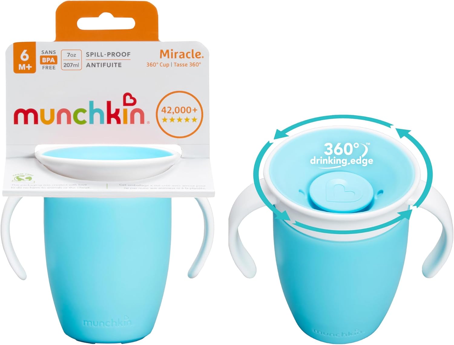 Munchkin 2 Pack Taza Milagro 360 Bebé | 207ml | 6m+ | Azul