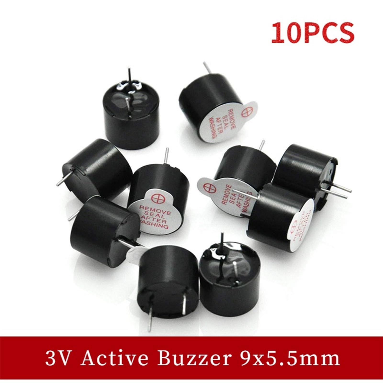 WUZDPRCJ 10PCS 3V Mini Active Buzzer 9x5.5mm 0955 Active Piezo Buzzer Alarm Buzzers TMB09A03