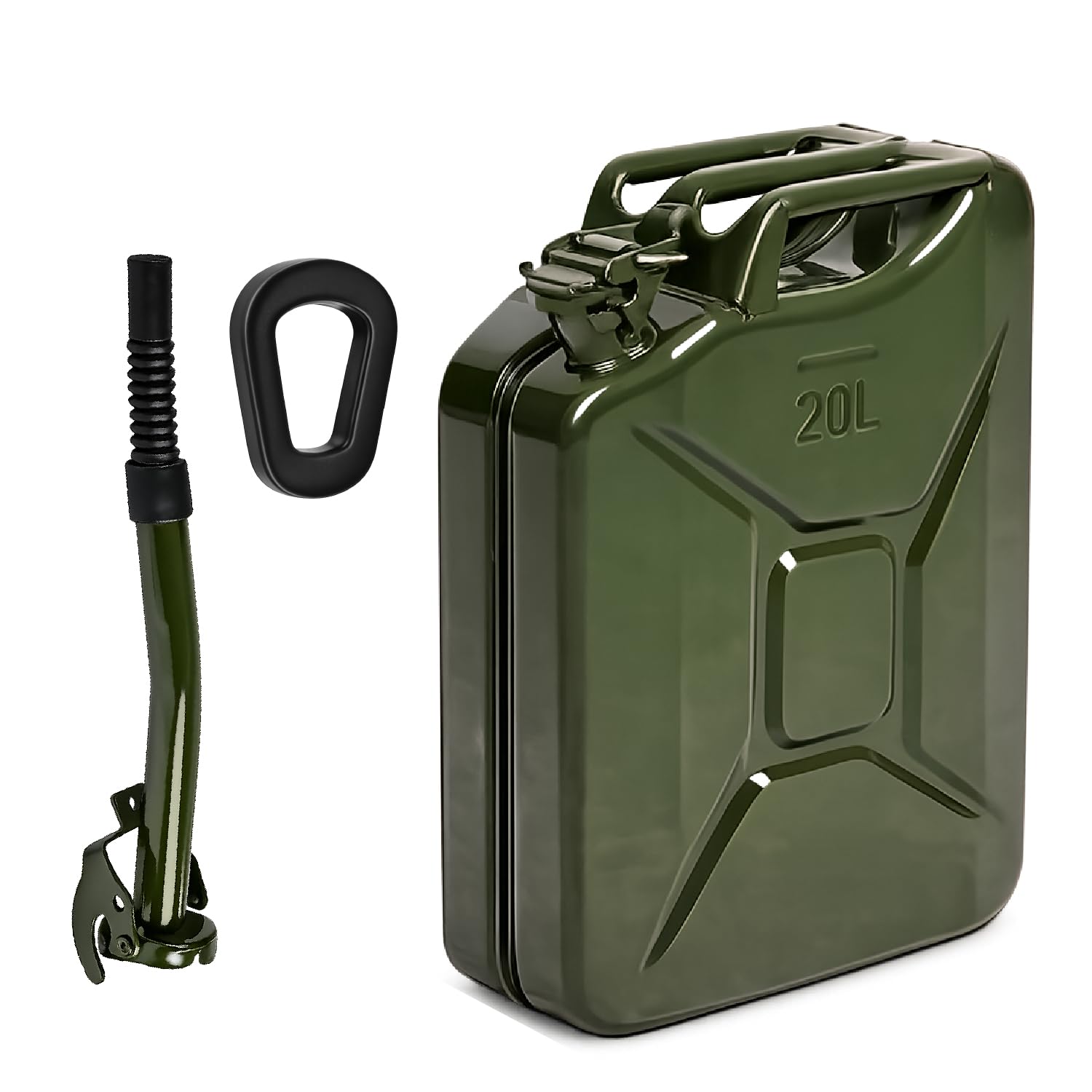 Crisalide® - Bidón de combustible de acero, 5 l, 10 l, 20 l con boquilla de transporte, homologado para transporte de gasolina y gasóleo, antioxidante, cierre hermético, bidón de gasolina de metal (10
