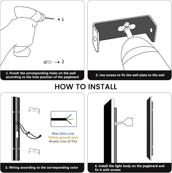 Mikeru 60CM Vertical Wall Lights, 22W Strip Lights Waterproof 3000k/4500k/6000k Hard Wired Front Door Light IP65 Acrylic Long Outdoor Wall Light for Shop Facade - 4