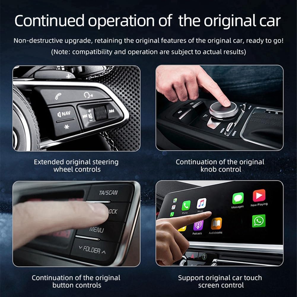 Adaptateur sans pour Voiture Intelligente Câblé vers Boîtier D'Interconnexion Intelligent Carplay/Android Auto sans Double WiFi