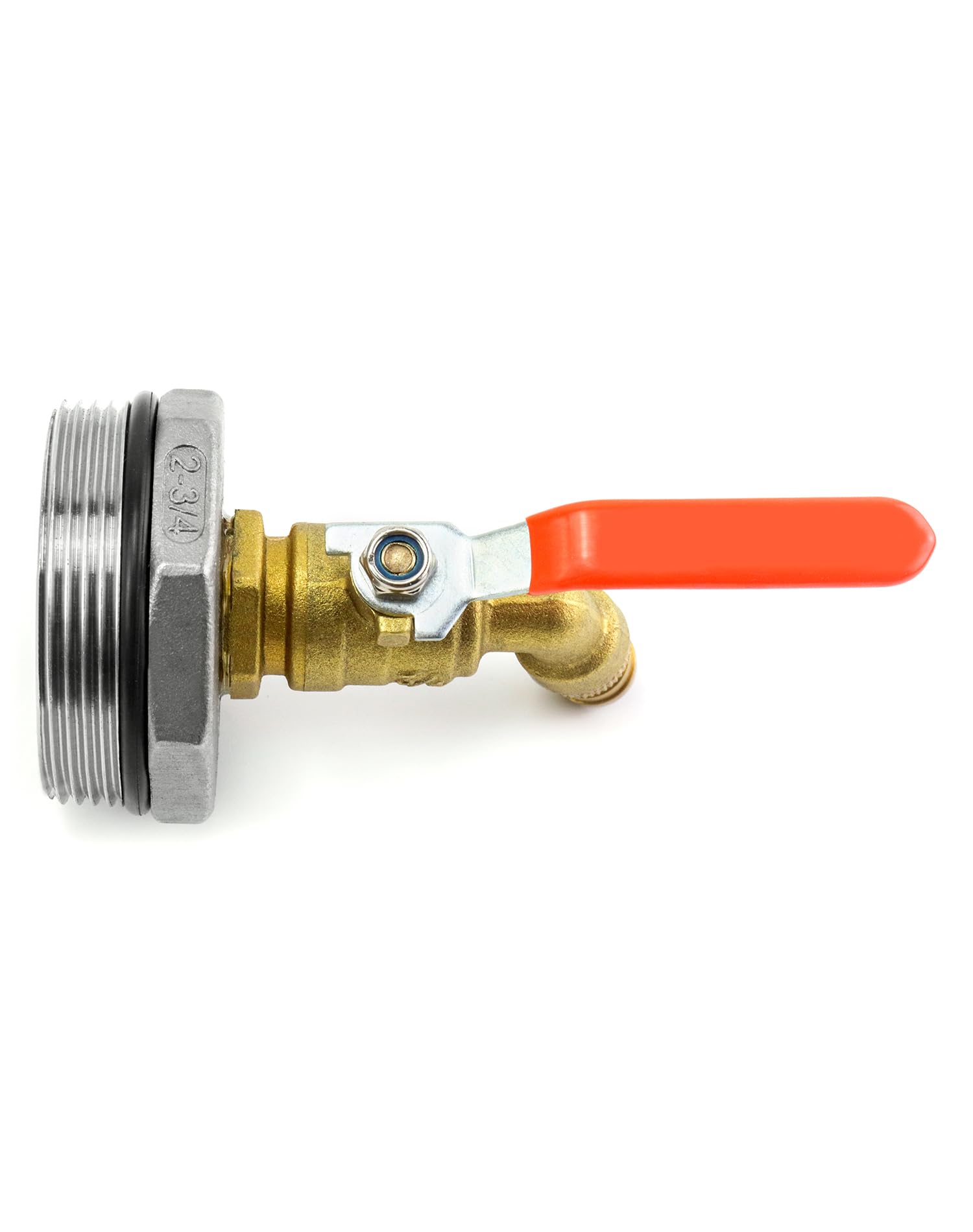 QWORK Rubinetto a tamburo da 5,1 cm in ottone con guarnizione in EPDM per tamburo da 55 galloni, confezione da 4