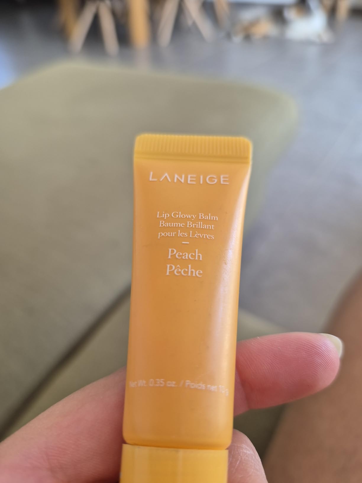 LANEIGE Lip Glowy Balm, Peach: Sheer Tinted Lip Moisturizer with Shea Butter, for Hydrating Shine & Soft Lips