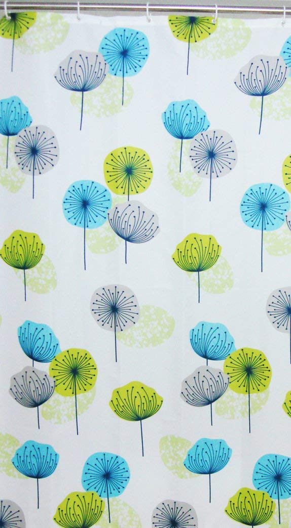 Blue Canyon Dandelion Polyester Shower Curtain Include 12 Hooks, Multi-Coloured, 1-Pack