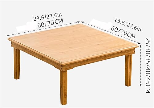 Miniatura 3 de Mesa plegable, mesa cuadrada de bambú de estilo japonés, mesa de computadora, escritorio, mesa baja de bambú, mesa de comedor pequeña