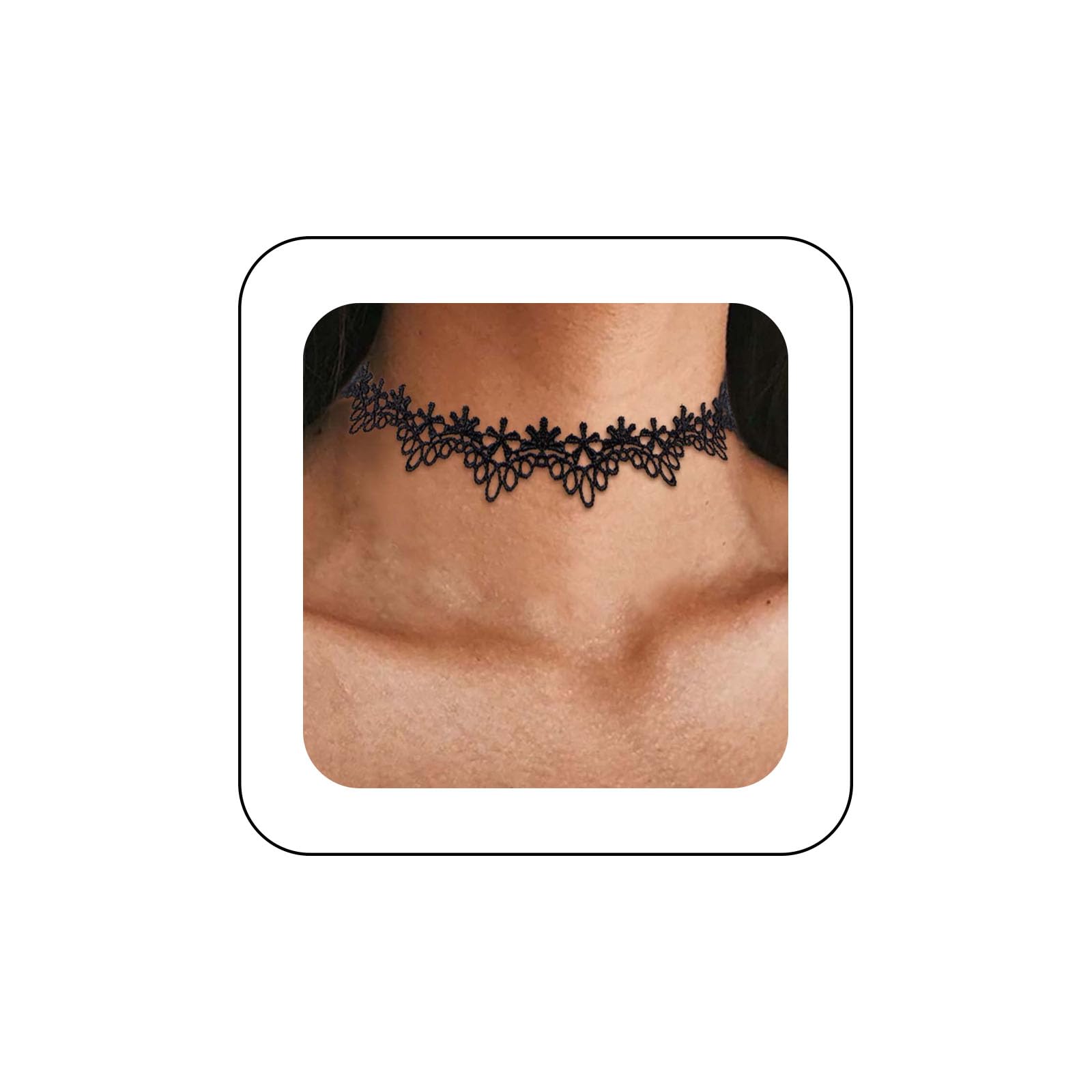 Collana Girocollo In Pizzo Nero Wendalern - Floreale Bohémien Retrò Con Ciondolo In Pizzo Vintage Per Donne E Ragazze