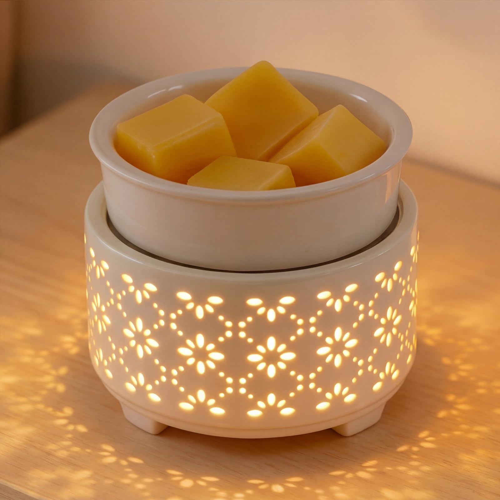 Ceramic Scented Wax Melt Burners–Electric Candle Melter Warmer for Scented Wax Cubes Fragrance Oil Burner 7 Colors Light Candle Melter Warmer Home Decor & Gift for Women
