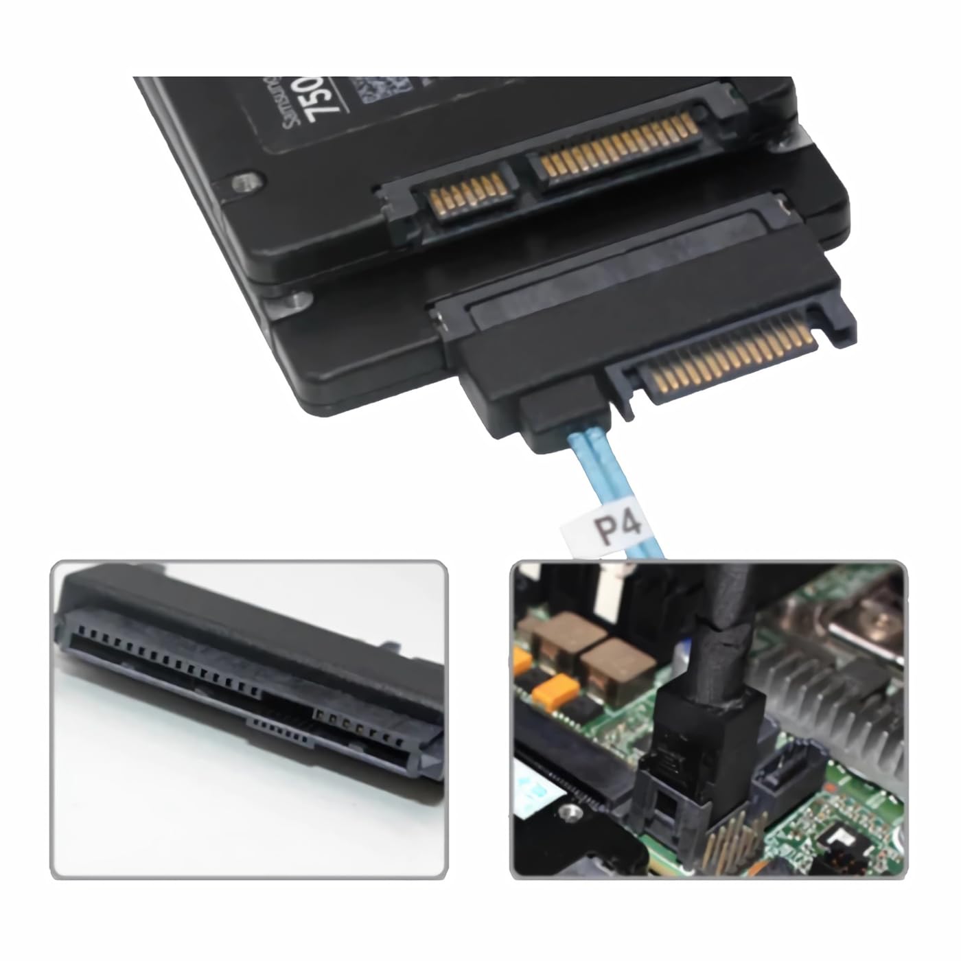 P82CS: 1 m Mini SAS SFF-8643 su 4 SFF-8482 e 4 cavi splitter SATA 15 pin – connettore di alimentazione per dischi rigidi