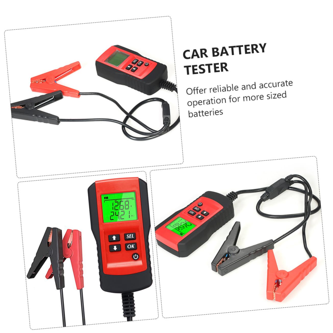 MAGICLULU Tester per Batteria Auto Analizzatore Digitale Auto e r 12v Risposta Rapida per Dispositivo di Protezione Controllo Capacità e Resistenza Moto