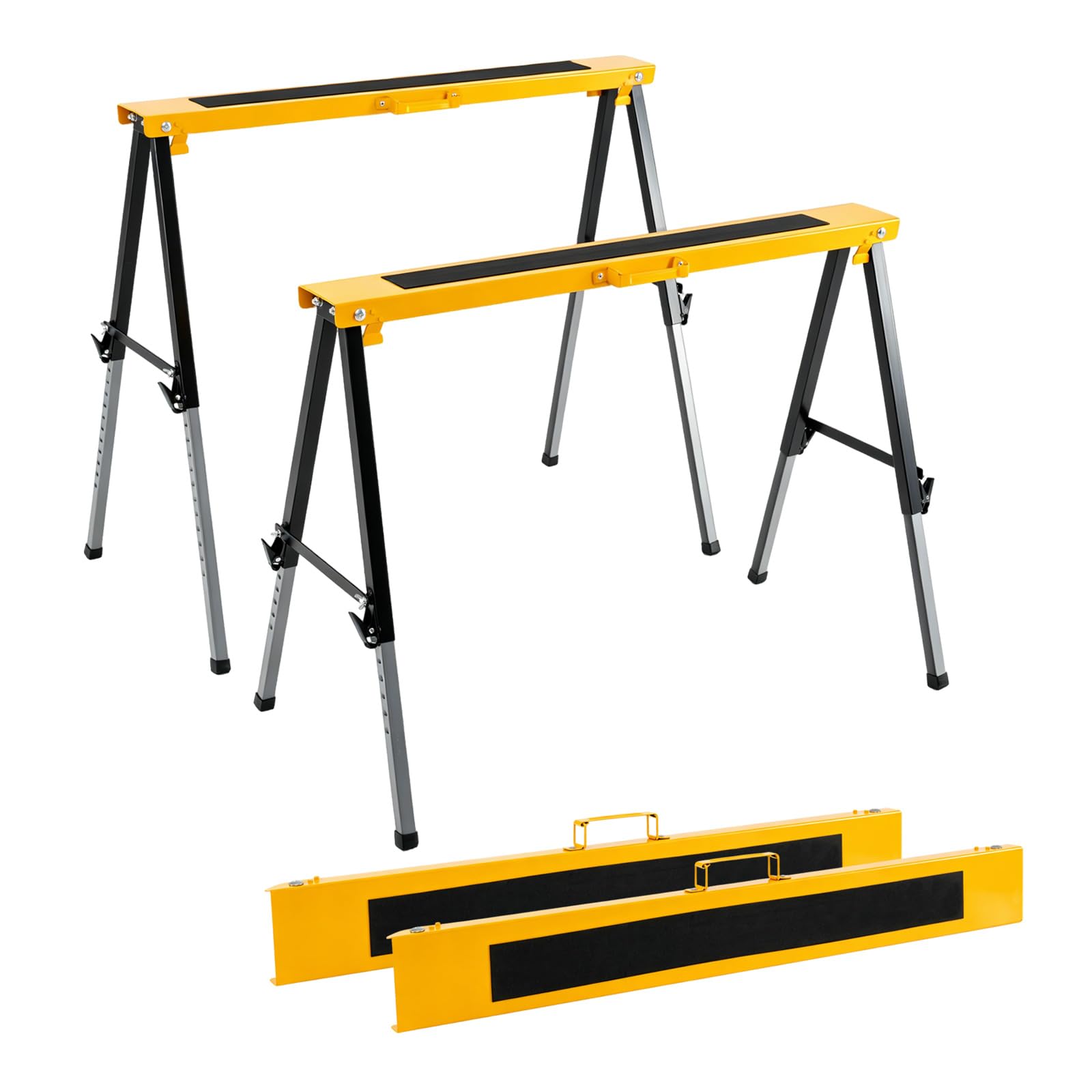 COSTWAY Set 2 Cavalletti da Lavoro Pieghevoli in Metallo, Portata 300 kg