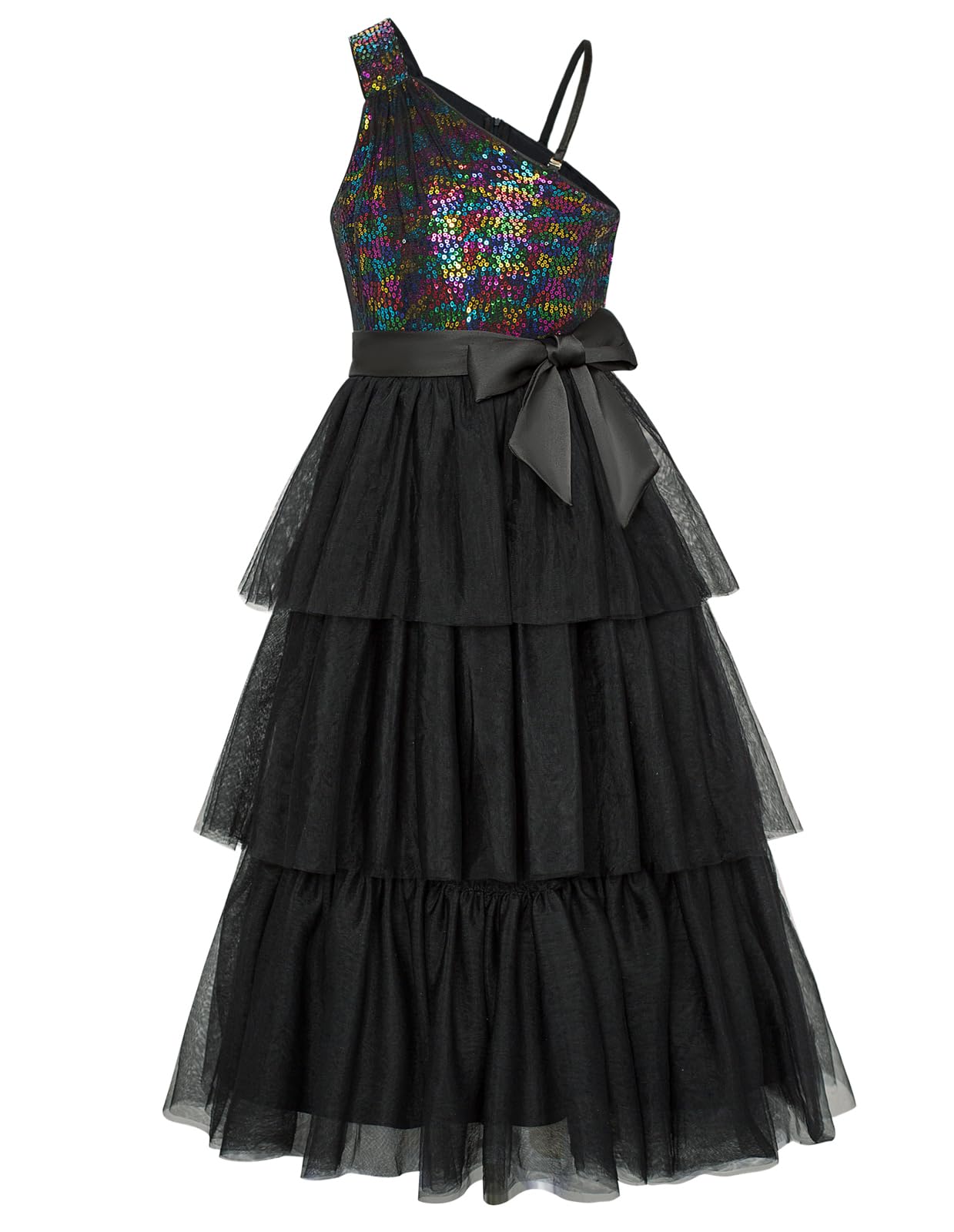 GRACE KARIN Vestido de Lentejuelas para niña, Vestido de Princesa, sin Mangas, Elegante, Festivo, Vestido de tutú para Boda, cumpleaños, 7-14 años