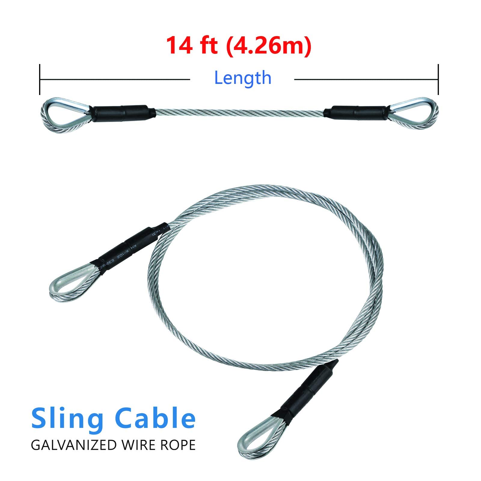 Câble de tyrolienne - 2,5 m - 3,5 cm - 3,5 cm