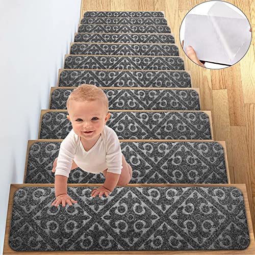 AEREY Treppen-Teppich Stufenmatten kleinformat Sicheren Hochwertig Pflegeleicht Wiederverwendbare...