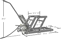 Vista 2 de Black Widow Gato hidráulico neumático para motocicleta y ATV BW-0102