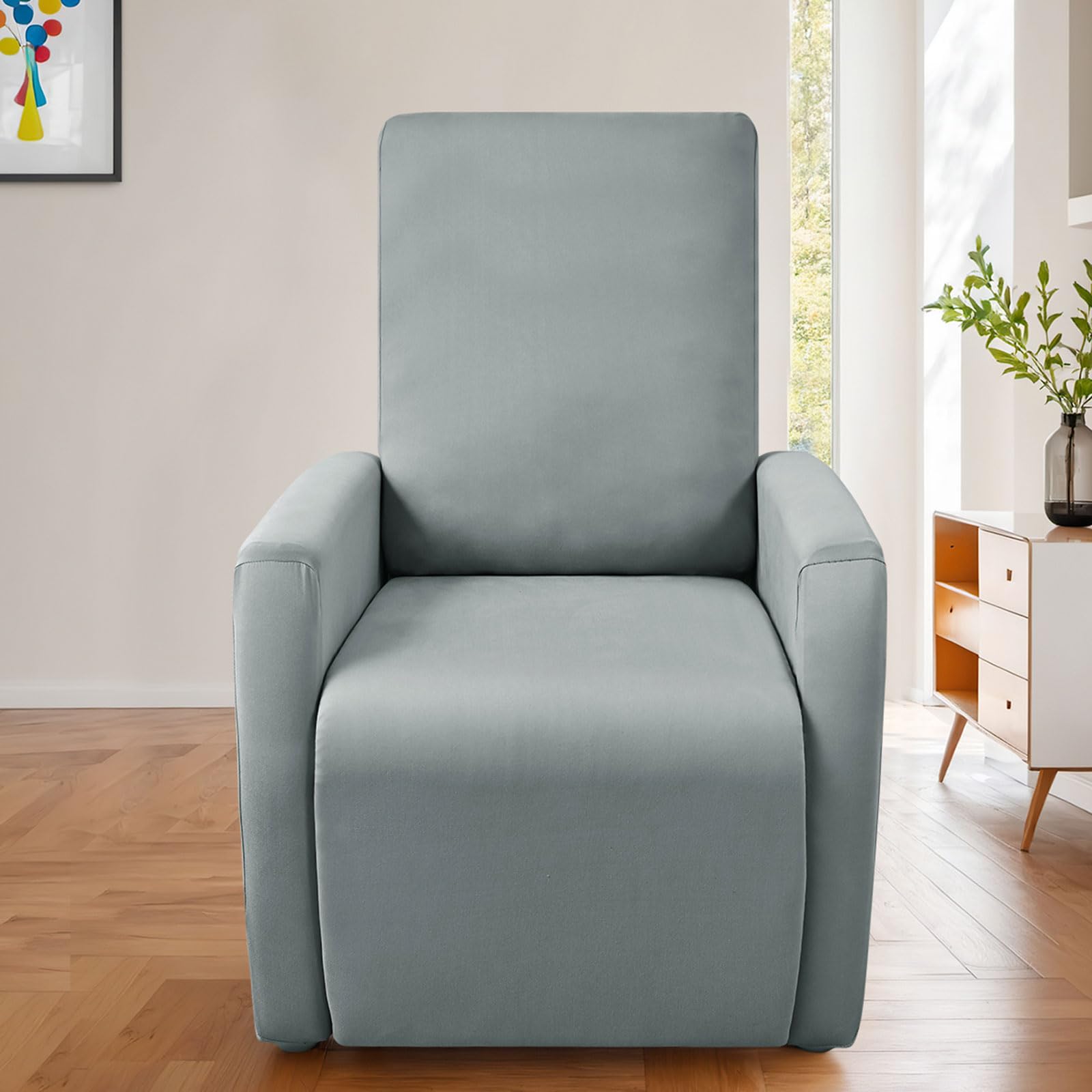 Générique Housse de Fauteuil Relax Imperméable Extensible, 4 pièces Couleur Unie Housse de Canapé Antidérapante avec Poche Latérale, Protege de Meubles Lavable pour Fauteuil Inclinable-Light Brown