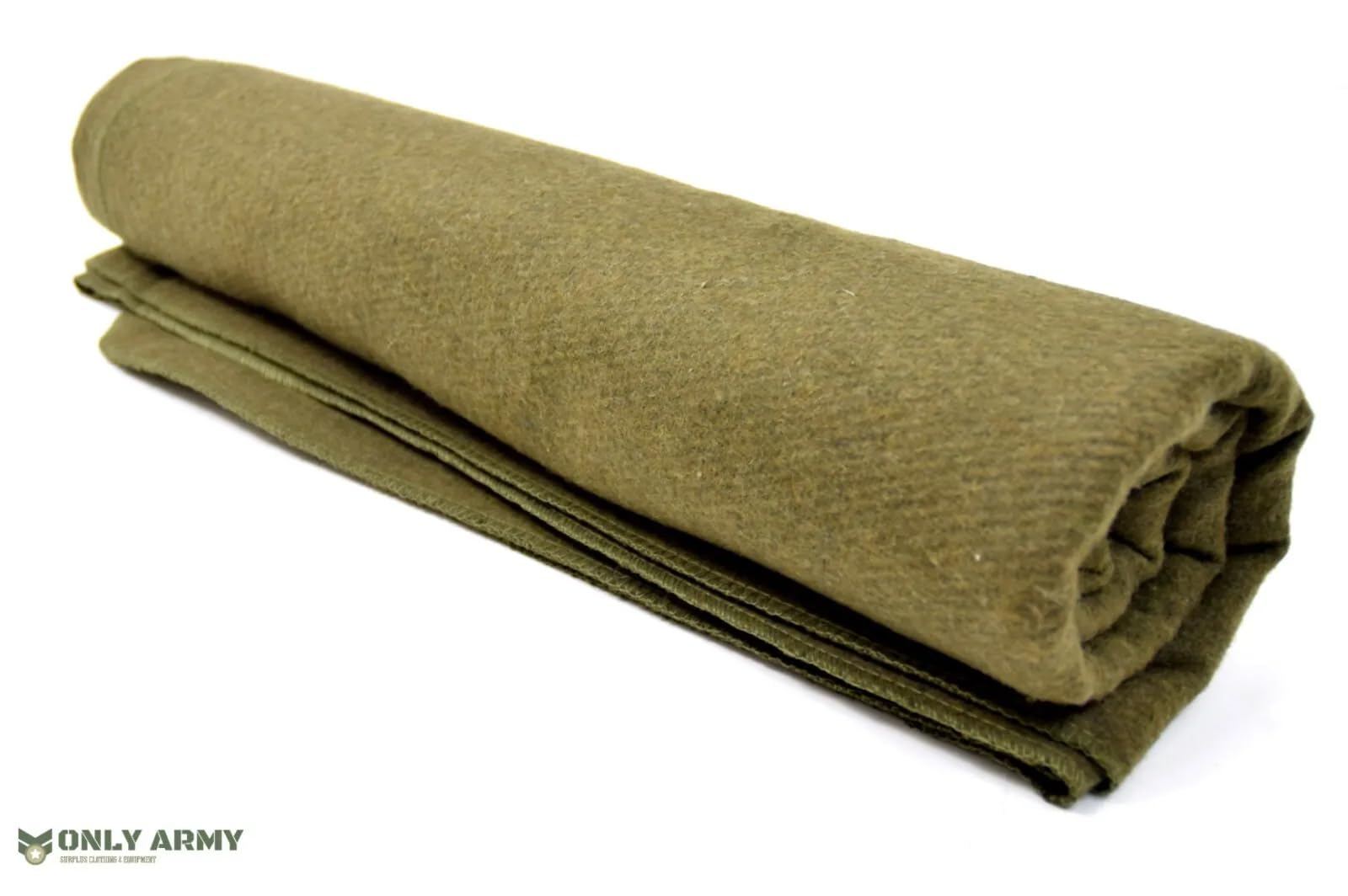 Only - Manta de lana militar, 75 % lana, 200 x 155 cm, color verde y caqui, manta resistente para camping, supervivencia o uso de emergencia, manta cálida, accesorio para sofá cama (caqui)
