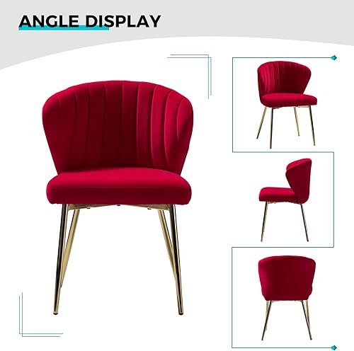 Miniatura 81 de TINA'S HOME Sillas modernas para sala de estar, comedor, pequeña silla decorativa de terciopelo con patas de metal dorado, bonita silla lateral
