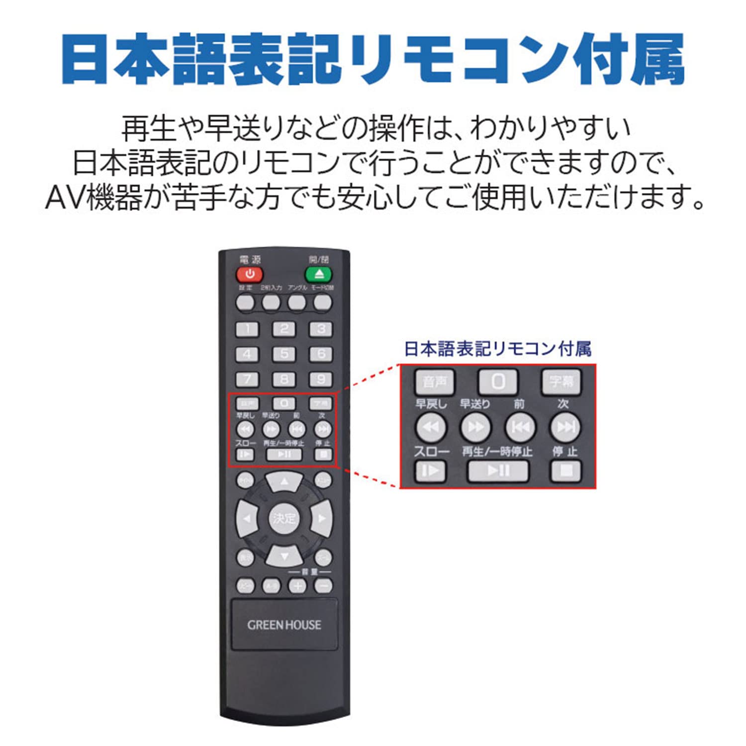 Amazon | グリーンハウス DVDプレーヤー 据え置き コンパクト 省 