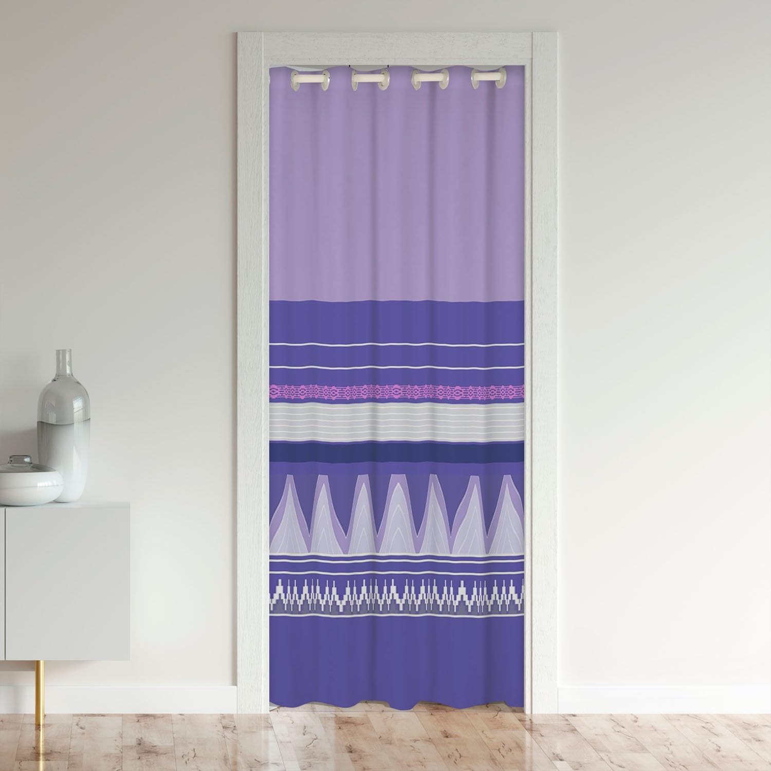 Tenda Per Porta Viola Con Farfalle E Fiori - Pannello In Velluto 86x203 Cm - Per Privacy, Armadio, Camera Da Letto, Lavabile - 2