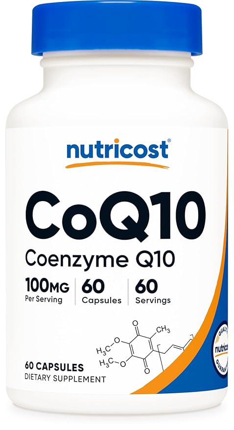 Nutricost CoQ10 60 serving 100 mg per serving 60 Capsules