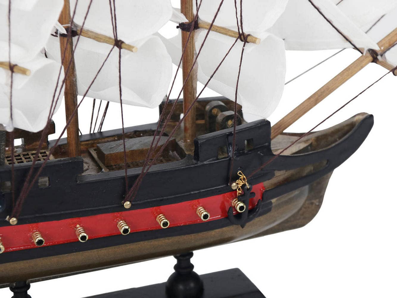 Pirate Sail Ship Handcrafted Black Pearl Pirate Ship Model - 12 Inch Wooden  Sailing Ship With White Sails Outdoor Clothing, image size:1333x1000