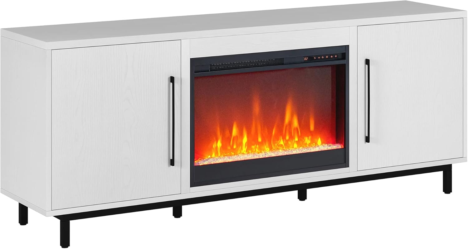 Henn&Hart Julian TV Stand, 68" Wide, White