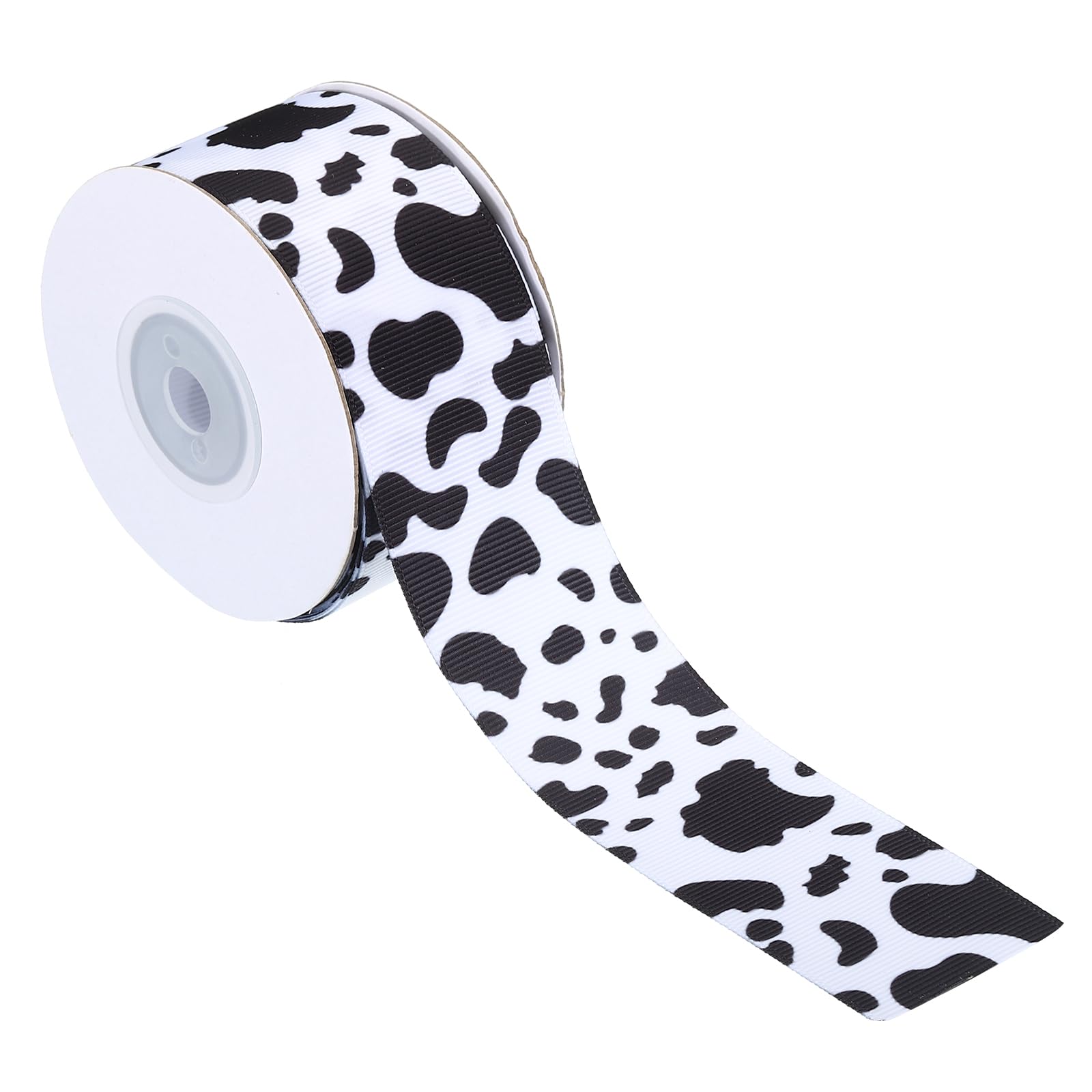 PATIKIL 10 Yards Ribbon for Gift Wrapping 1pcs 38mm(1 1/2 Inch) Cow Print Ribbons for Crafts Thin Ribbon for Wedding Decoration Gifts Home Coming-Mum Hat Bow