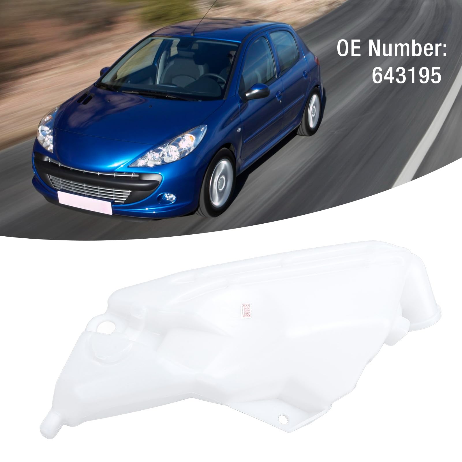 Réservoir de Liquide de Bouteille de Réservoir d'essuie-glace en Plastique 643195, Réservoir de Réservoir de Lave-glace Anti-fuite pour 206