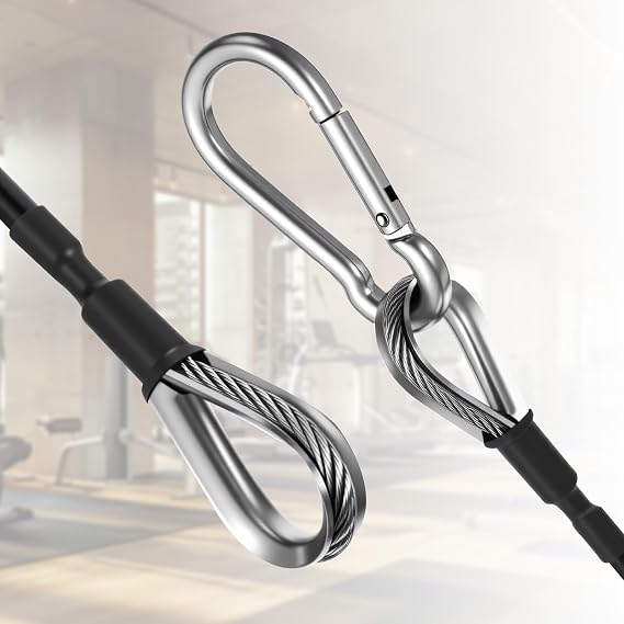 10 Gym Cable Extension, 2 Pcs Replacement Cable Machine Accessories Compatible with Home Gym Accessories Fitness Extension Rope Attachment for LAT/Tricep Pull Down, Leg Extensions Machine