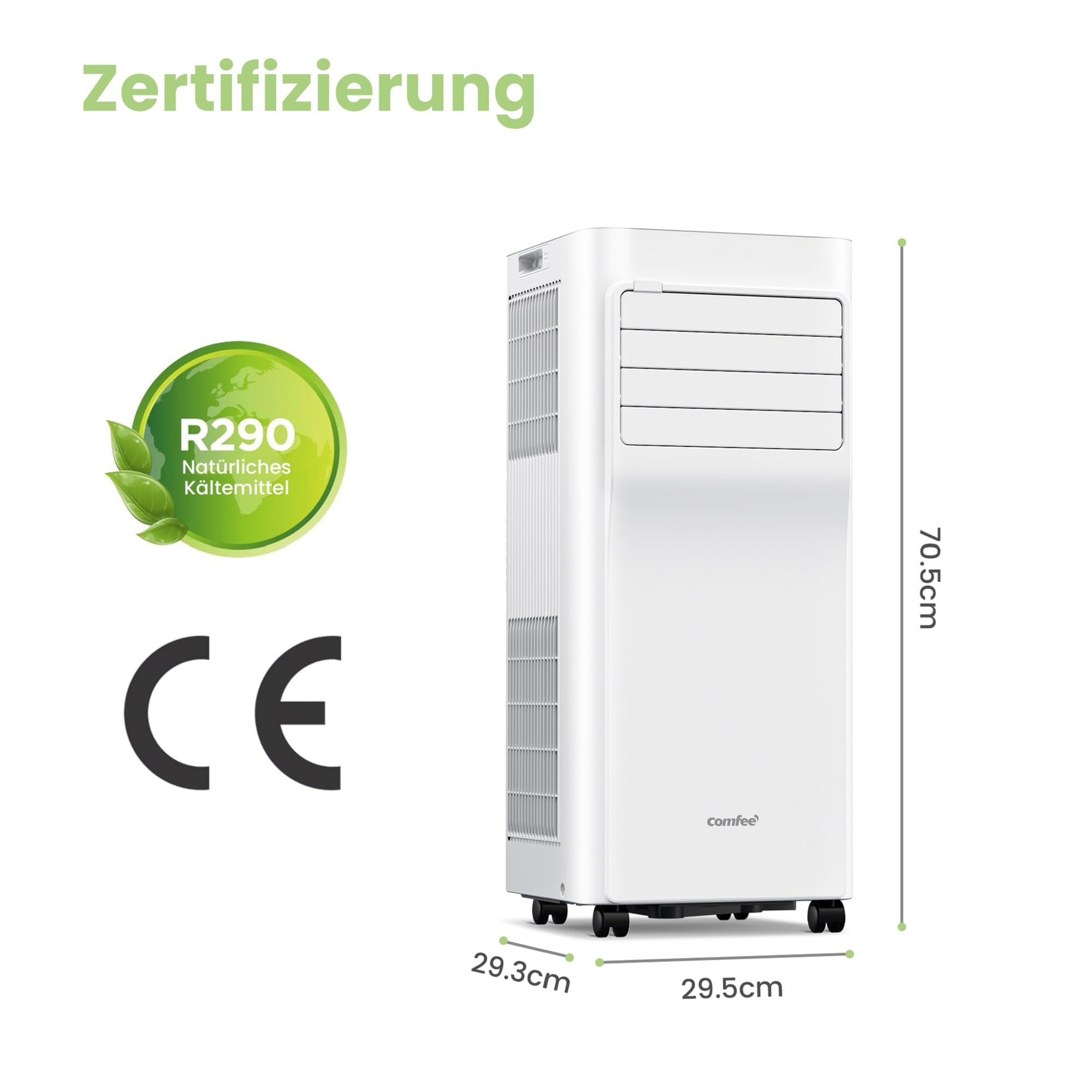 Comfee Mobiles Klimagerät Breezy Cool Pro 2.0 7000 BTU 2,0kW Kühlen Ventilieren Entfeuchten APP-Steuerung bis 68m³