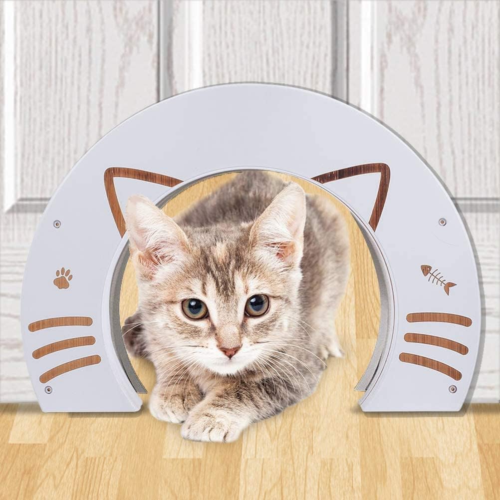 EXPAWLORER Cat Doors for Interior Doors - Bamboo Pet Door for Kitty Puppy Pass Hidden Litter Box Furniture Hole Door Fits Small Medium &…