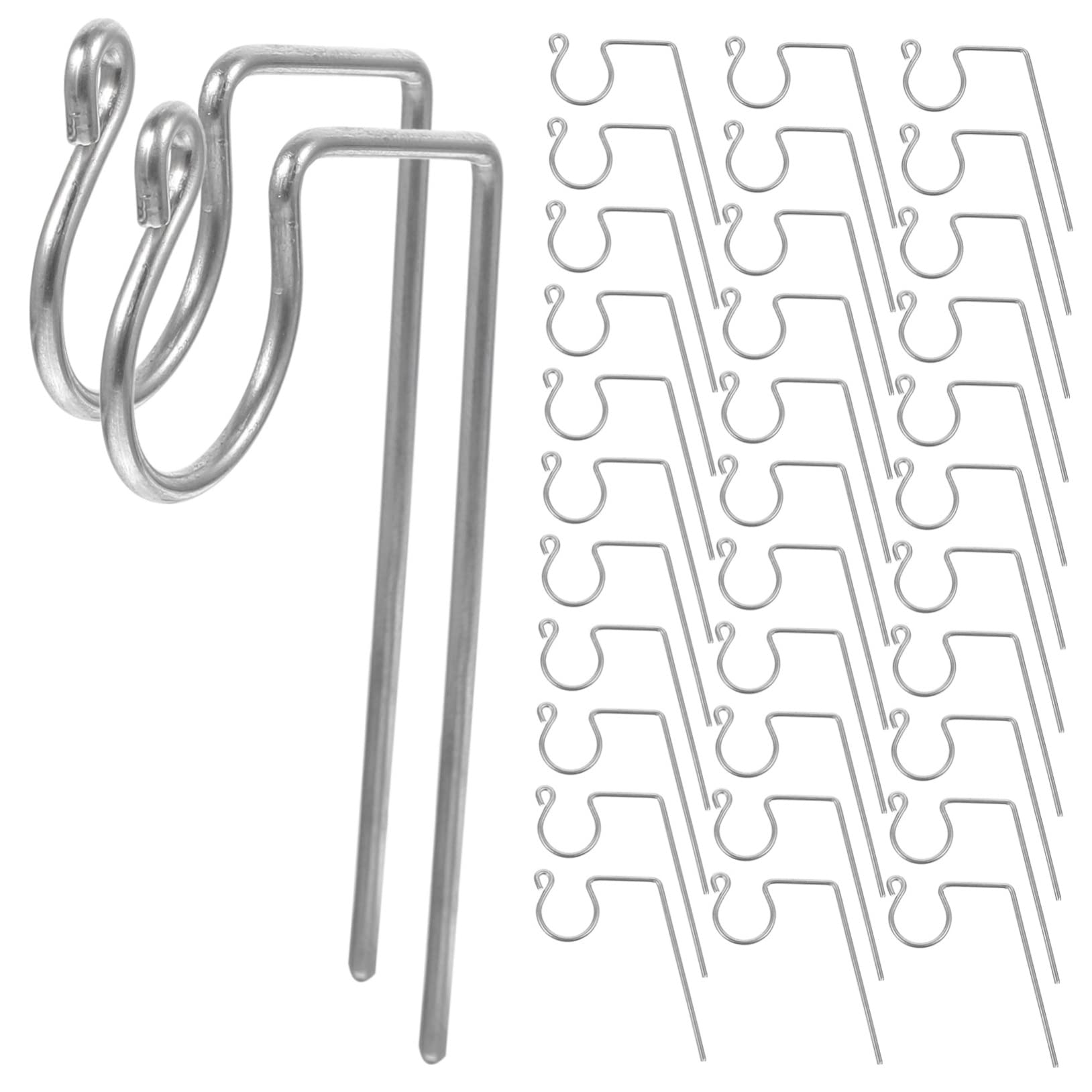 OUNONA 50pcs Metal Light Hooks Rustproof Gutter Hangers for Outdoor Christmas Lights