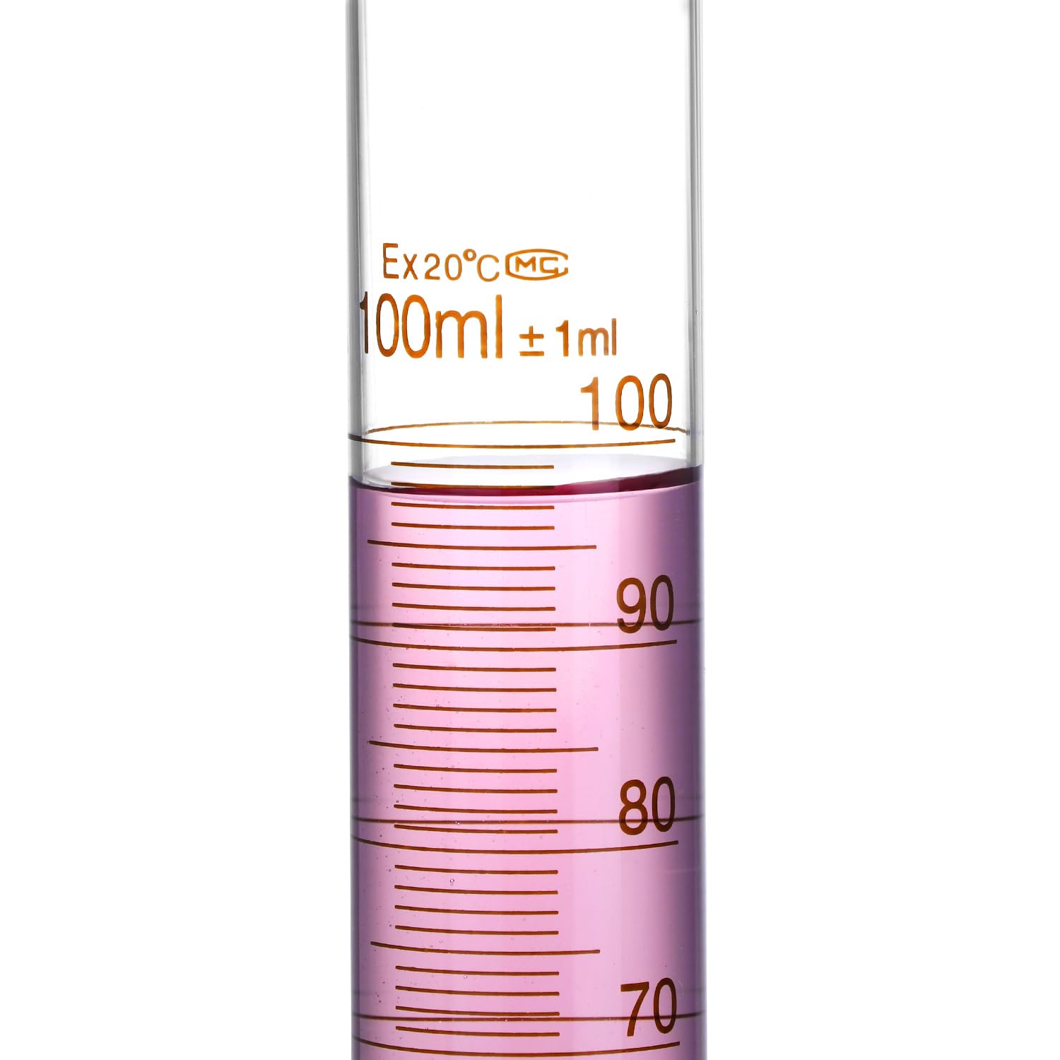 QWORK Cilindro de Medición Laboratorio 100 ml, Vidrio de Borosilicato, Pared Gruesa