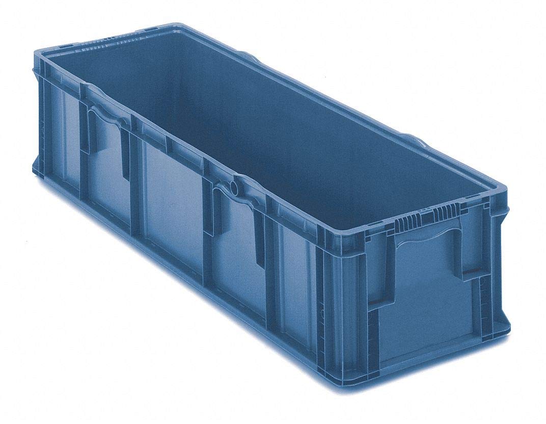 Straight Wall Container, Blue, 10 3/4 inH x 48 inL x 15 inW, 1EA