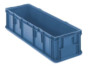 Straight Wall Container, Blue, 10 3/4 inH x 48 inL x 15 inW, 1EA