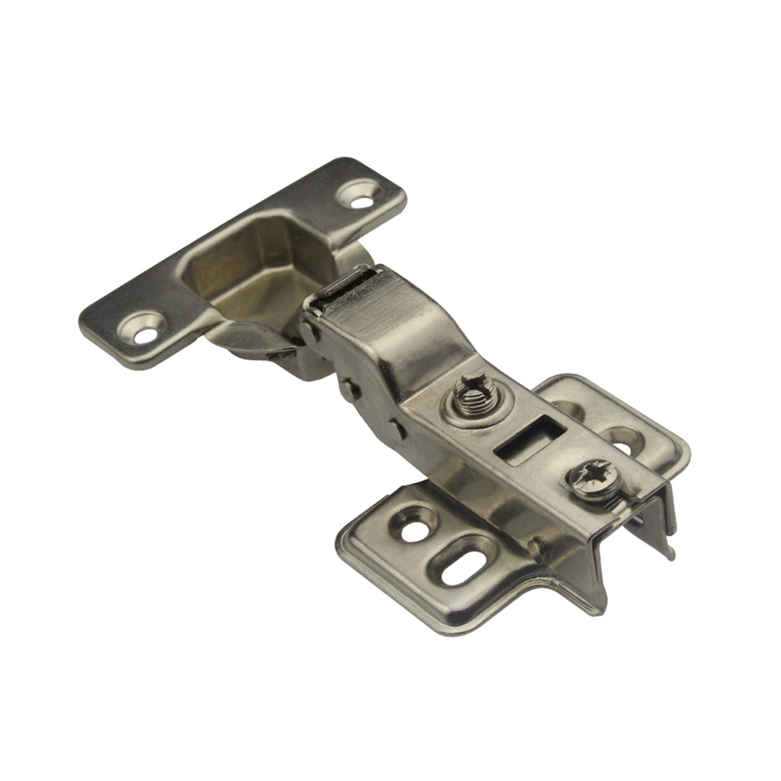 HYQOUKLR Soft Close Cabinet Hinges, 10 Pcs Hydraulic Damping Soft-Close Concealed Bookcase Closet Hinges Cold-Rolled Steel(Half Overlay)
