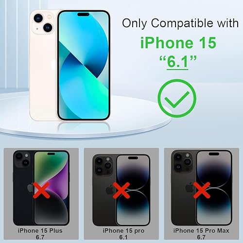 Miniatura 9 de KEZiHOME Funda tipo cartera compatible con iPhone 15 Pro Max, piel auténtica bloqueo RFID para iPhone 15 Pro Max, ranura para tarjetas, soporte