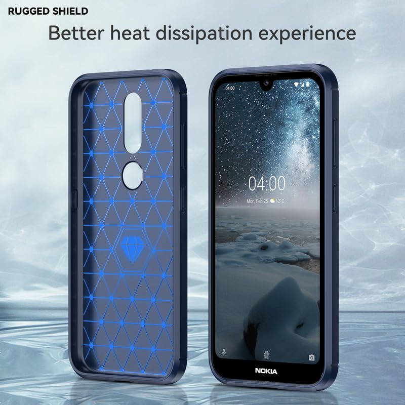 Image of Hybrid Carbon Fiber Back Case for Nokia 4.2 (Blue)