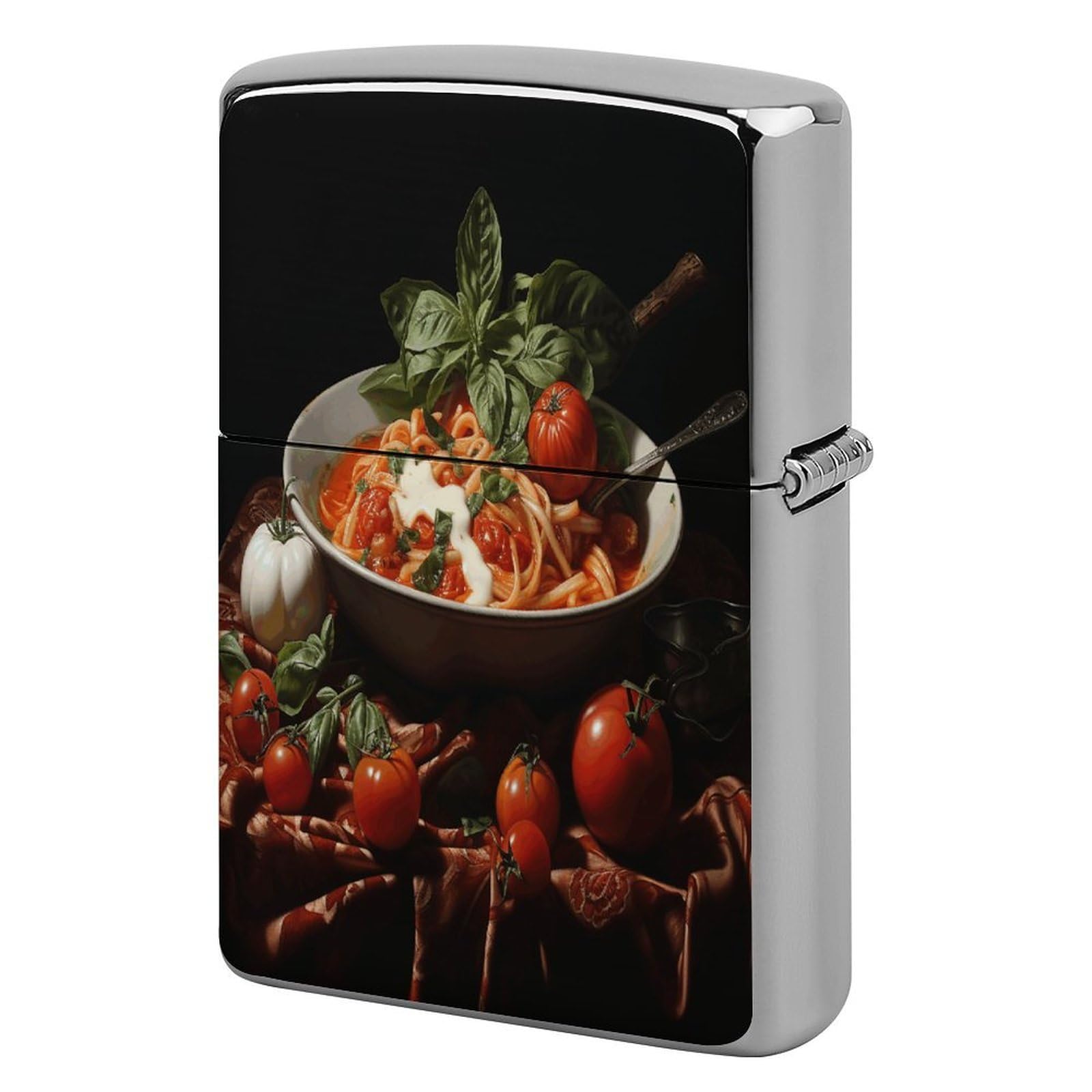 Fekiloot Style Italian Pasta Pictures Lighter Case Cover Metal Lighter Case
