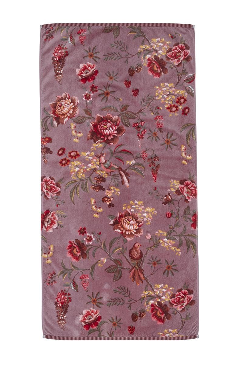 Pip Studio Serviette de bain Secret Garden - Mauve - 70 x 140 cm