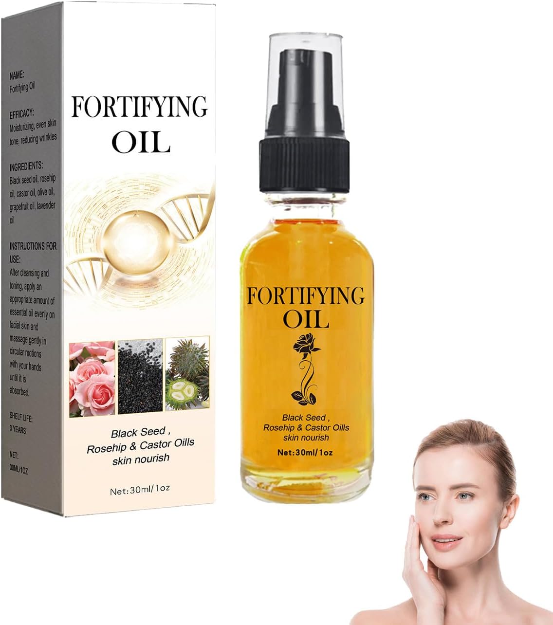 Lalenas Oil for Face Castor Blackseed Rosehip Serum, Lalena Rosehip Oil Black Seed Oil and Castor Oil Face Serum, Lilinas Castor Oil Black Seed Oil Rosehip, Lalenas Oil for Face (1)
