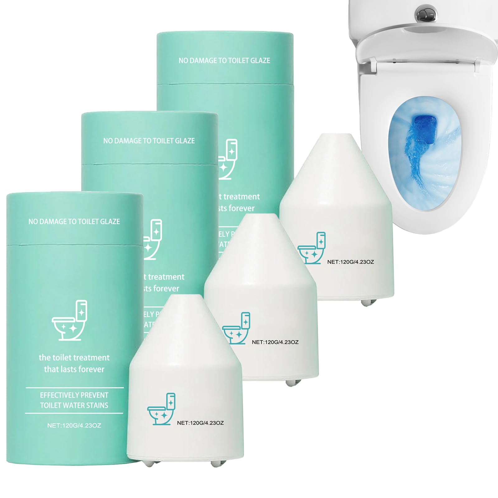 Krazy Clean Toilettenreiniger, Krazy Klean Toilettenreiniger, Automatischer Toilettenreiniger, Toilettenreiniger-Tabletten, Kein Schrubben nötig, Langanhaltende Reinigung, Frischer Duft (3)