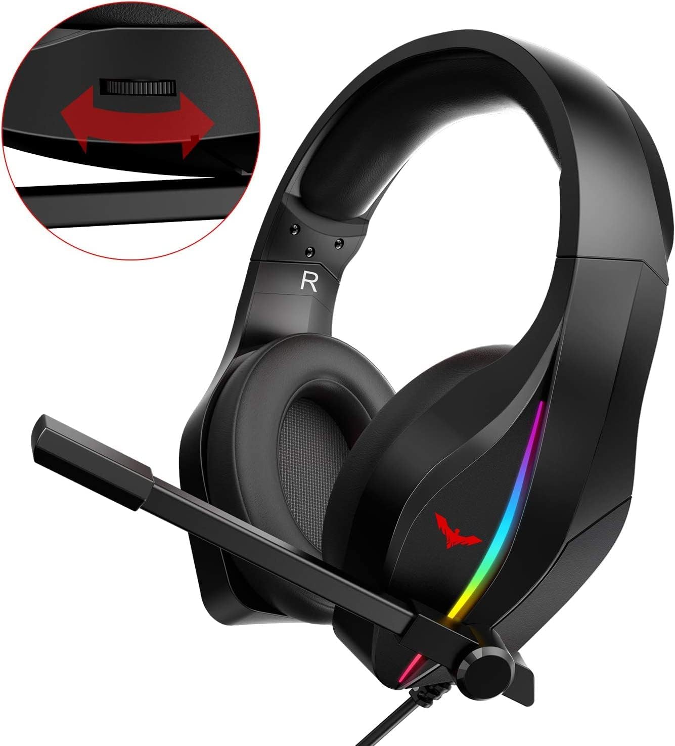 Havit Gaming Headset with volume control highlighted