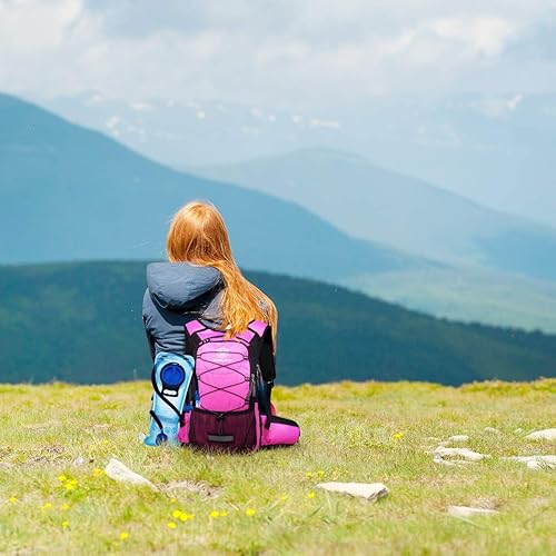 Miniatura 7 de Paquete de hidratación, mochila de hidratación aislada con bolsa de agua sin BPA de 2 litros y almacenamiento, mochila de senderismo para hombres,