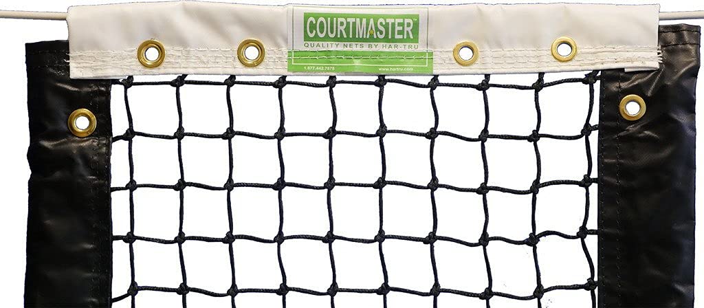Har-Tru CourtMaster DHS Tennis Net - Vinyl Headband, 3 mm Net Body (Standard)