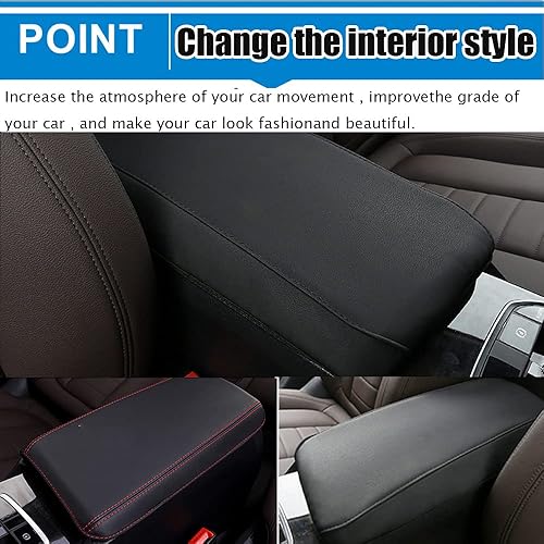 Miniatura 79 de Great-luck Leather Center Console Cover Armrest Pad,Protector Armrest Box Cover Accessories Keep Your Armrest in a More Comfortable Feeling(black
