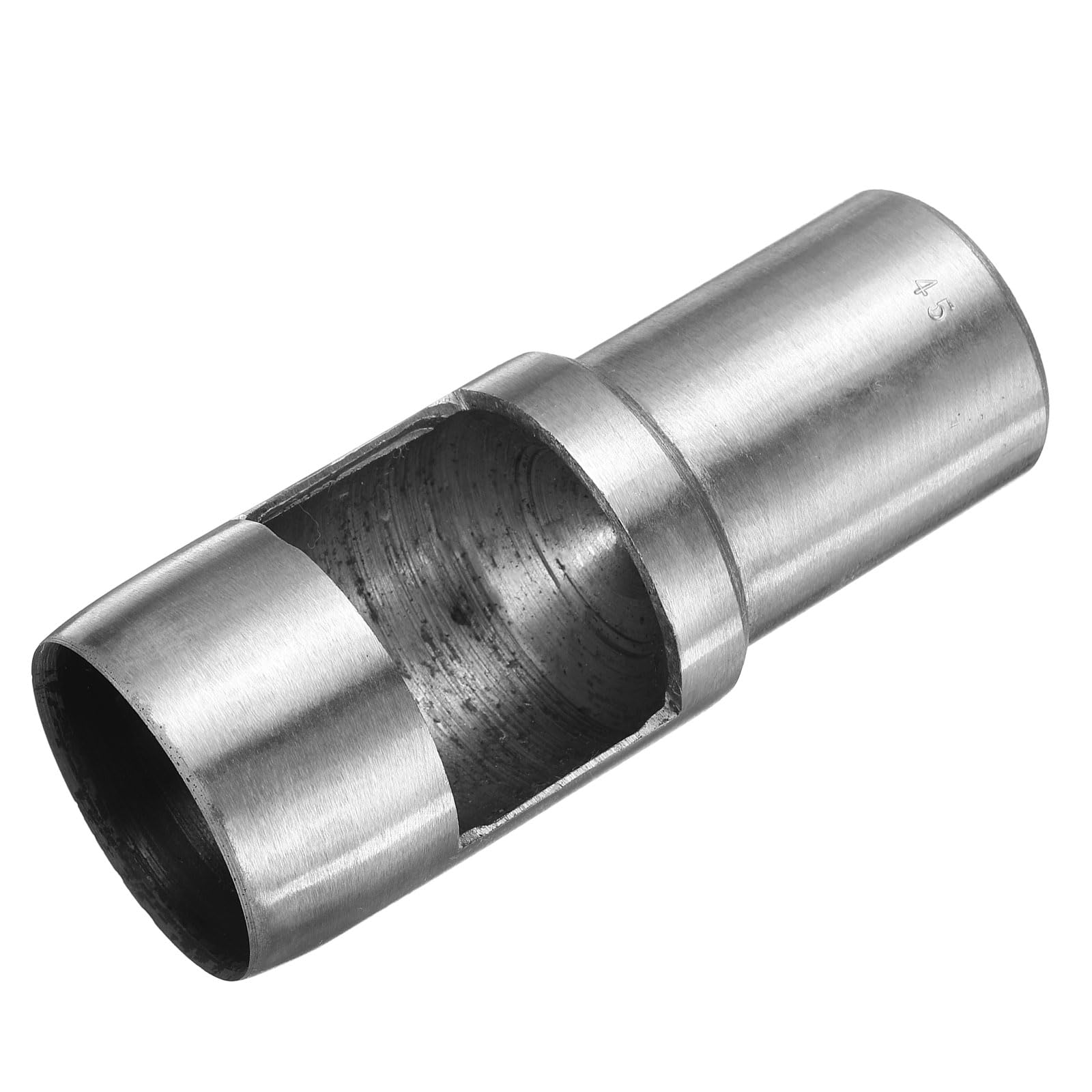 QUARKZMAN Perforadora de agujeros redondos de cuero, perforadora de agujeros huecos de 45 mm de acero al carbono para cortar círculos, herramienta de corte para manualidades en cuero