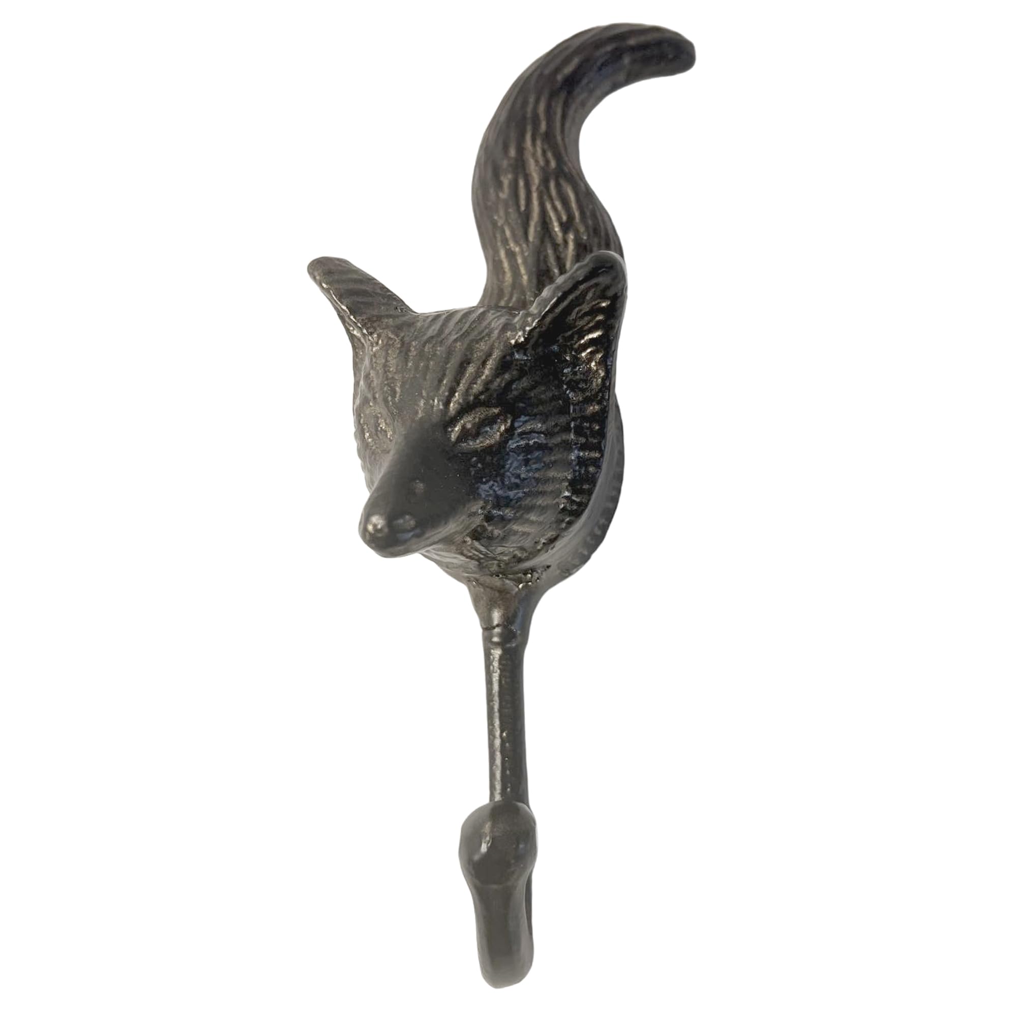 Thorness Black Sturdy Wall Mounted Cast Iron Fox Head Hook Hanger For Hat, Coat, Clothes - Ideal For Kitchen, Bathroom, Bedroom, Office