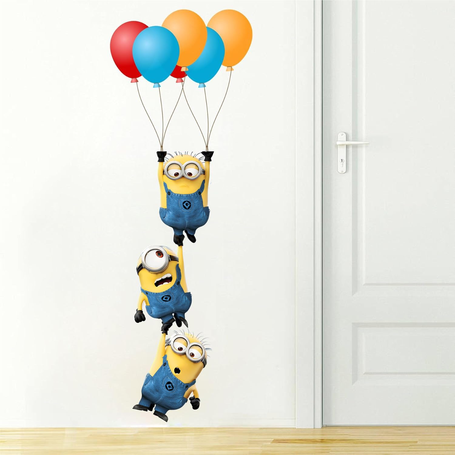 My SELLER CLUB Compatable with Minions Wall Hanging Sticker for Kids & Baby Size 11 inch X 40 Inch - Fun, Colorful Décor for Living Room, Easy to Apply and Removable (Ballon Hanging) - Image 2 thumbnail
