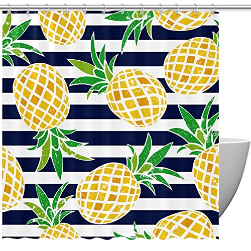 Rideau de douche ananas anti-éclaboussures 183 cm lavable et résistant - 2